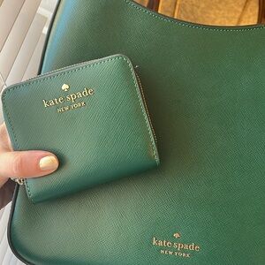 Kate Spade Green Saffiano Leather Deep Jade Perry Crossbody Bag and Wallet NWOT